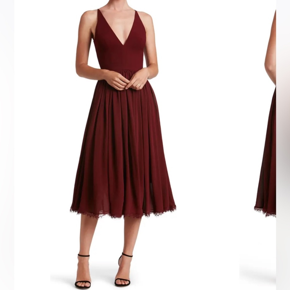 Dress the Population Alicia Mixed Media Midi Dress